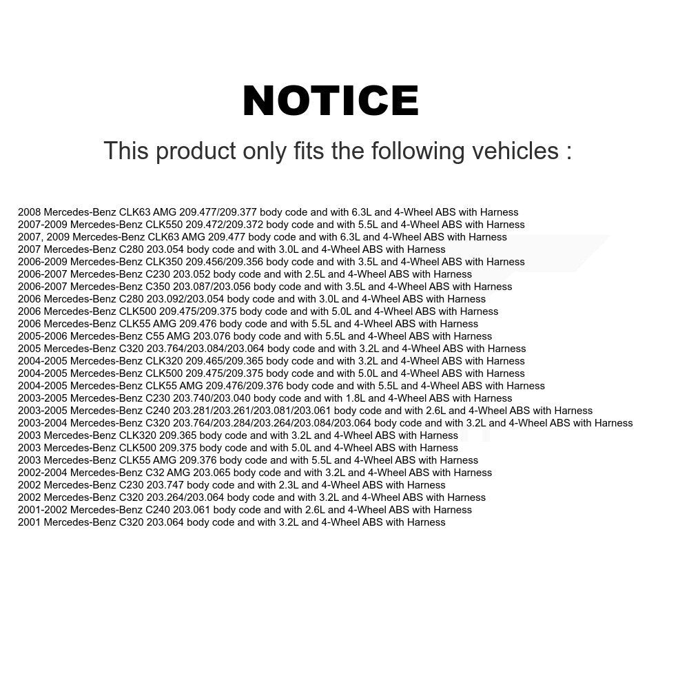 Capteur de vitesse de roue ABS arrière, pour mercedes-benz C230 C240 C280 CLK350 CLK320 C320