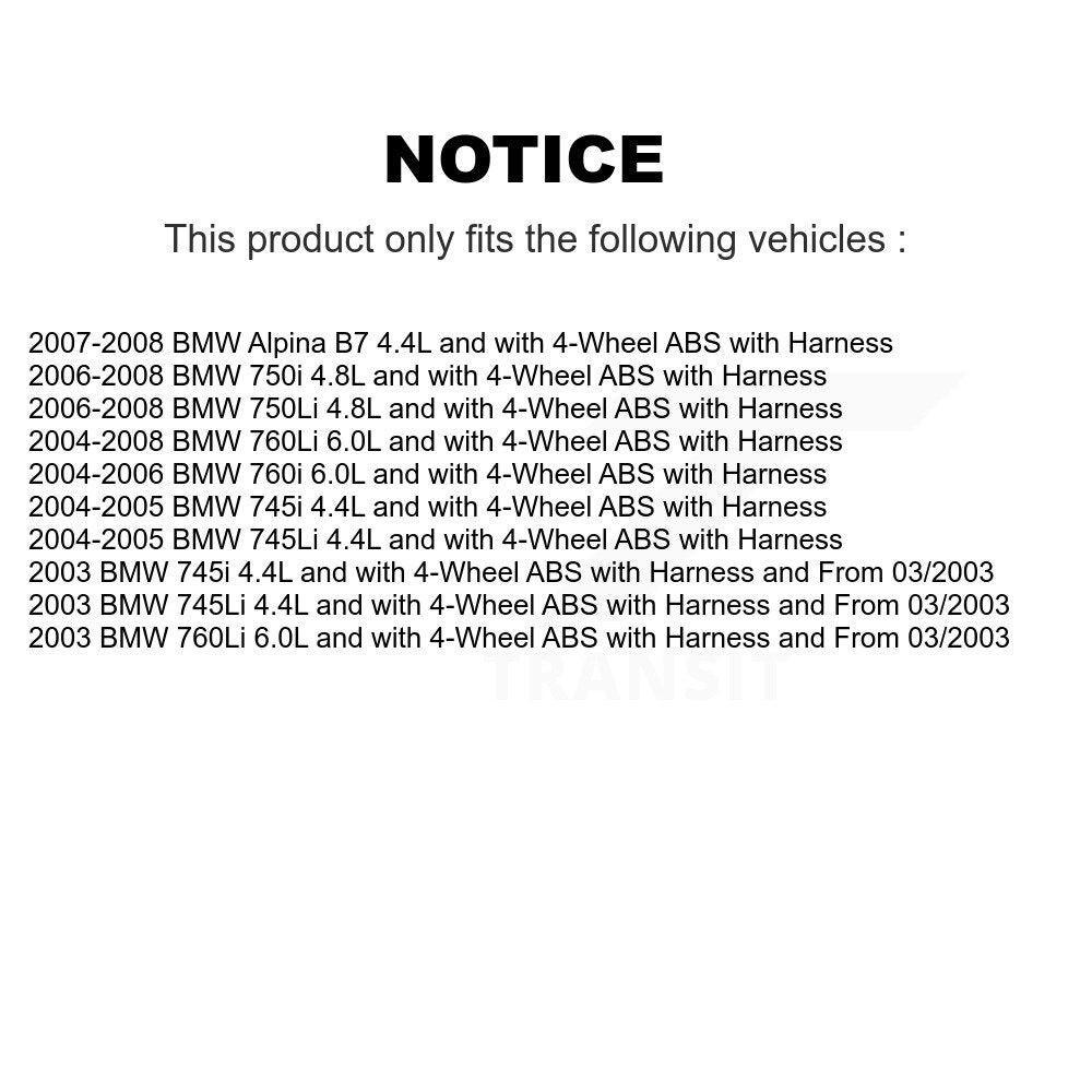 Capteur de vitesse de roue avant ABS, pour BMW 750i 750Li 745i 745Li 760Li Alpina B7 760i