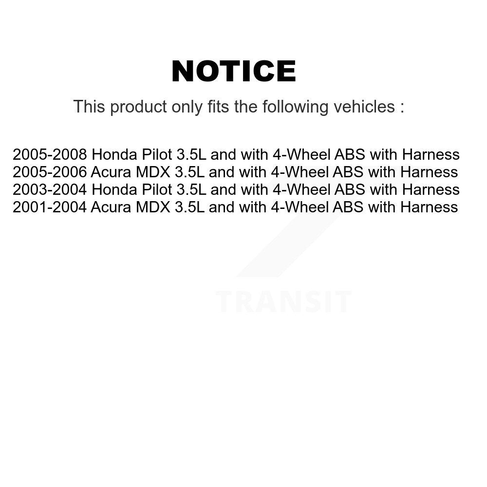 Capteur de vitesse de roue ABS arrière droit, pour Honda Pilot Acura MDX avec harnais
