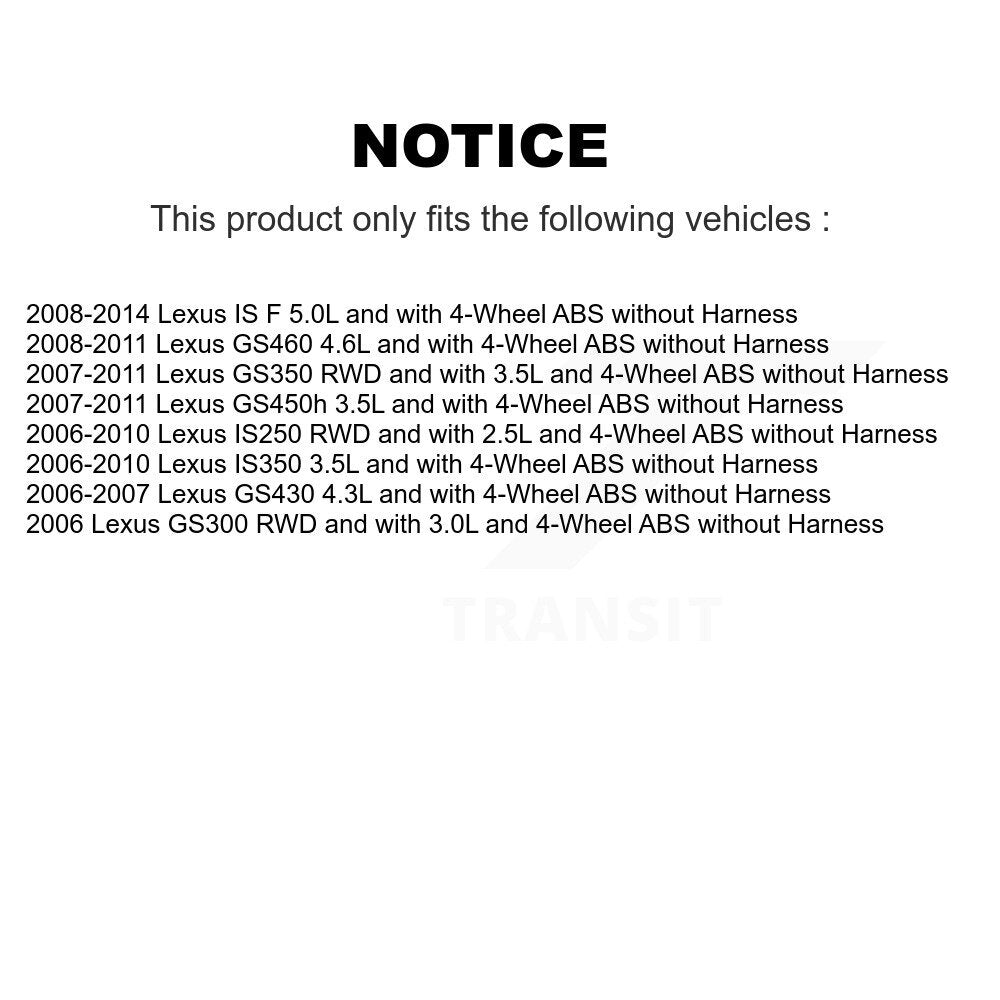 Capteur de vitesse de roue ABS avant gauche, pour Lexus IS250 IS350 GS350 GS300 IS F GS450h