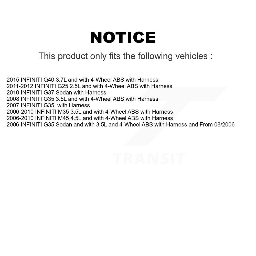 Capteur de vitesse de roue ABS arrière, pour INFINITI G35 G37 M35 G25 M45 Q40 SEN-2ABS0330