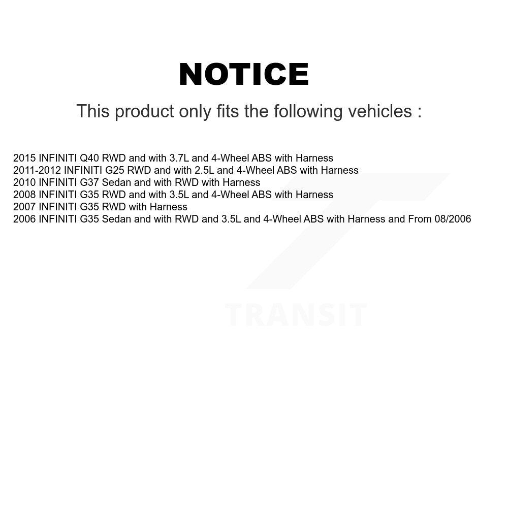 Capteur de vitesse de roue ABS avant, pour INFINITI G35 G37 G25 Q40 SEN-2ABS0336