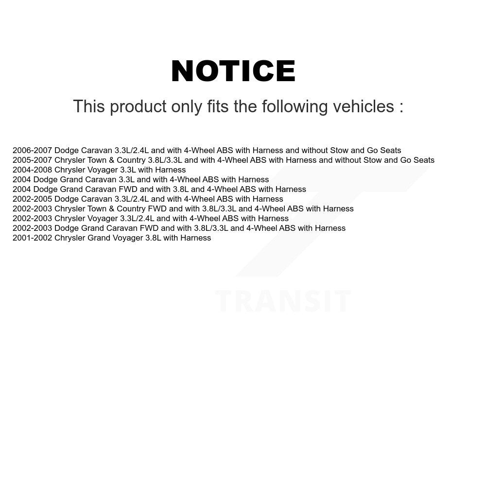 Capteur de vitesse de roue ABS arrière, pour Dodge caravane Grand Chrysler Town & Country