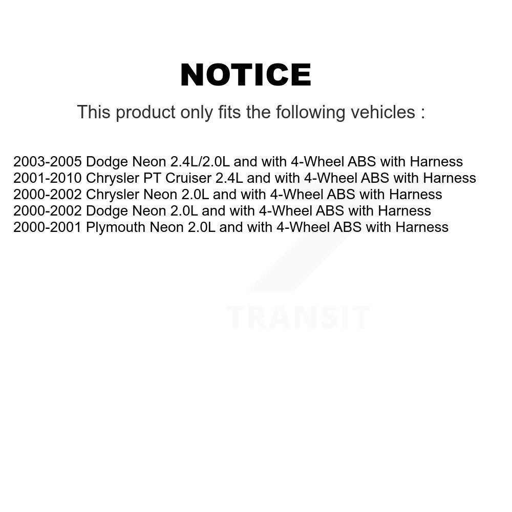 Capteur de vitesse de roue ABS avant droit, pour Chrysler PT Cruiser Neon Dodge Plymouth