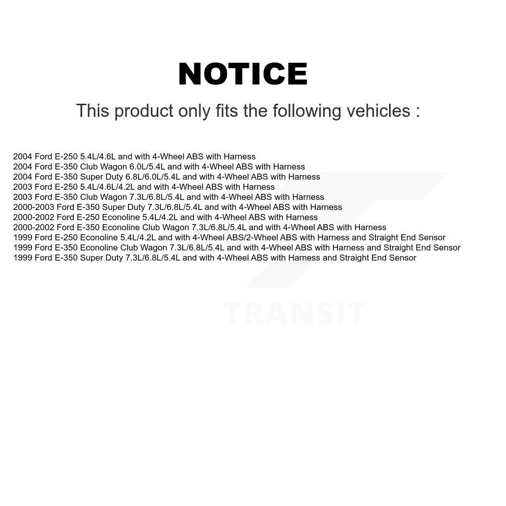 Capteur de vitesse de roue ABS avant gauche, pour Ford E-350 Super Duty Econoline Club Wago