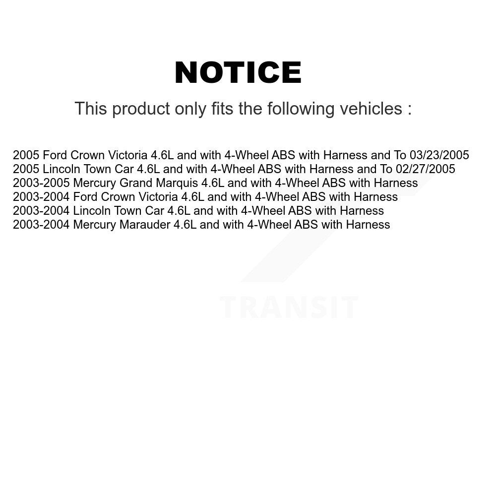 Capteur de vitesse de roue ABS avant, pour voiture de ville Mercury Lincoln Grand Marquis Ford