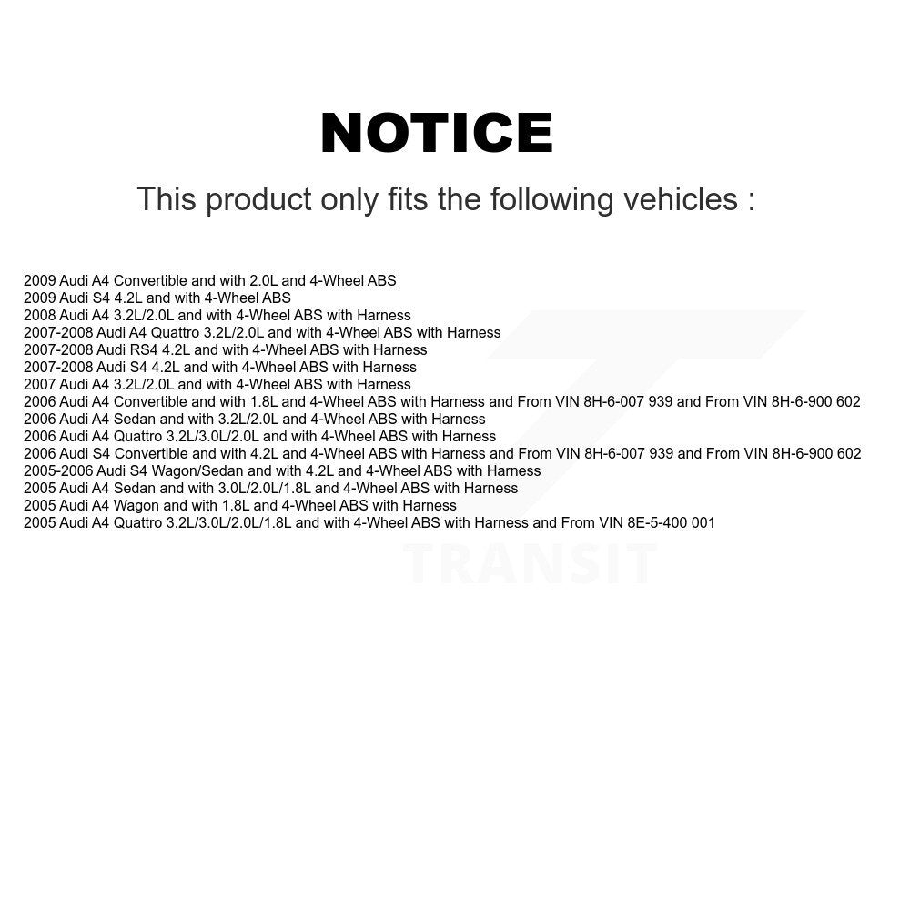 Capteur de vitesse de roue ABS arrière droit, pour Audi A4 Quattro S4 RS4 SEN-2ABS0592