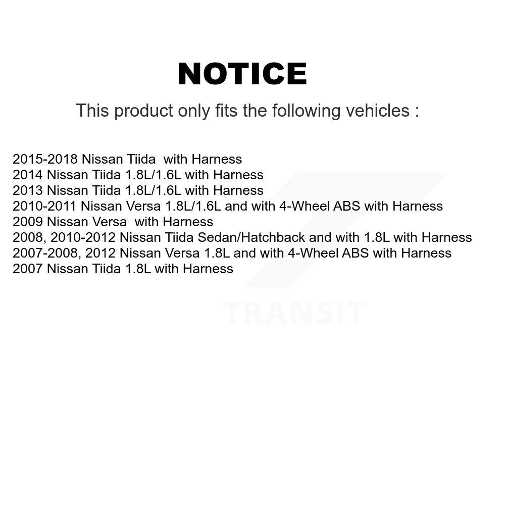 Capteur de vitesse de roue ABS arrière droit pour Nissan Versa Tiida avec harnais