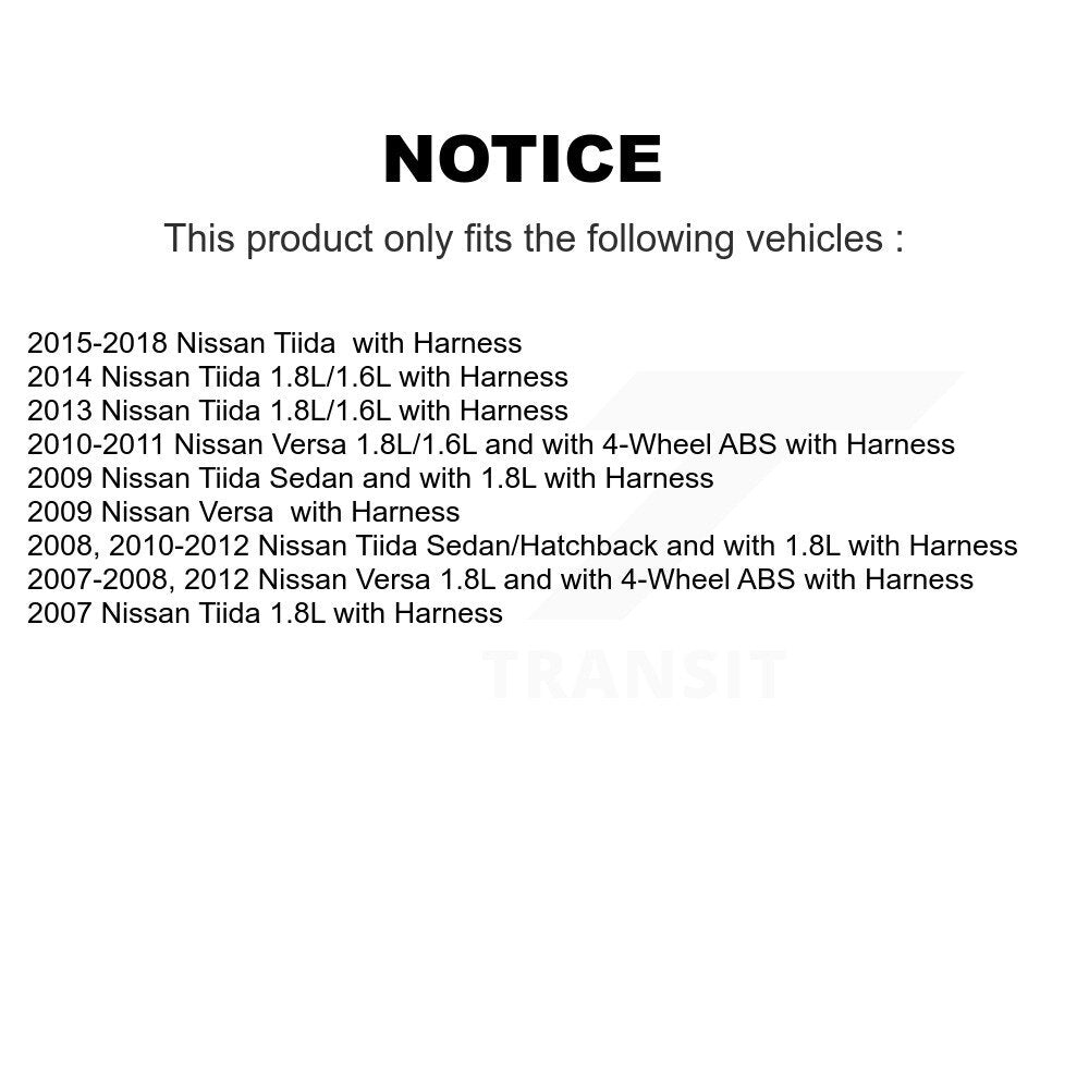 Capteur de vitesse de roue ABS arrière gauche pour Nissan Versa Tiida avec harnais