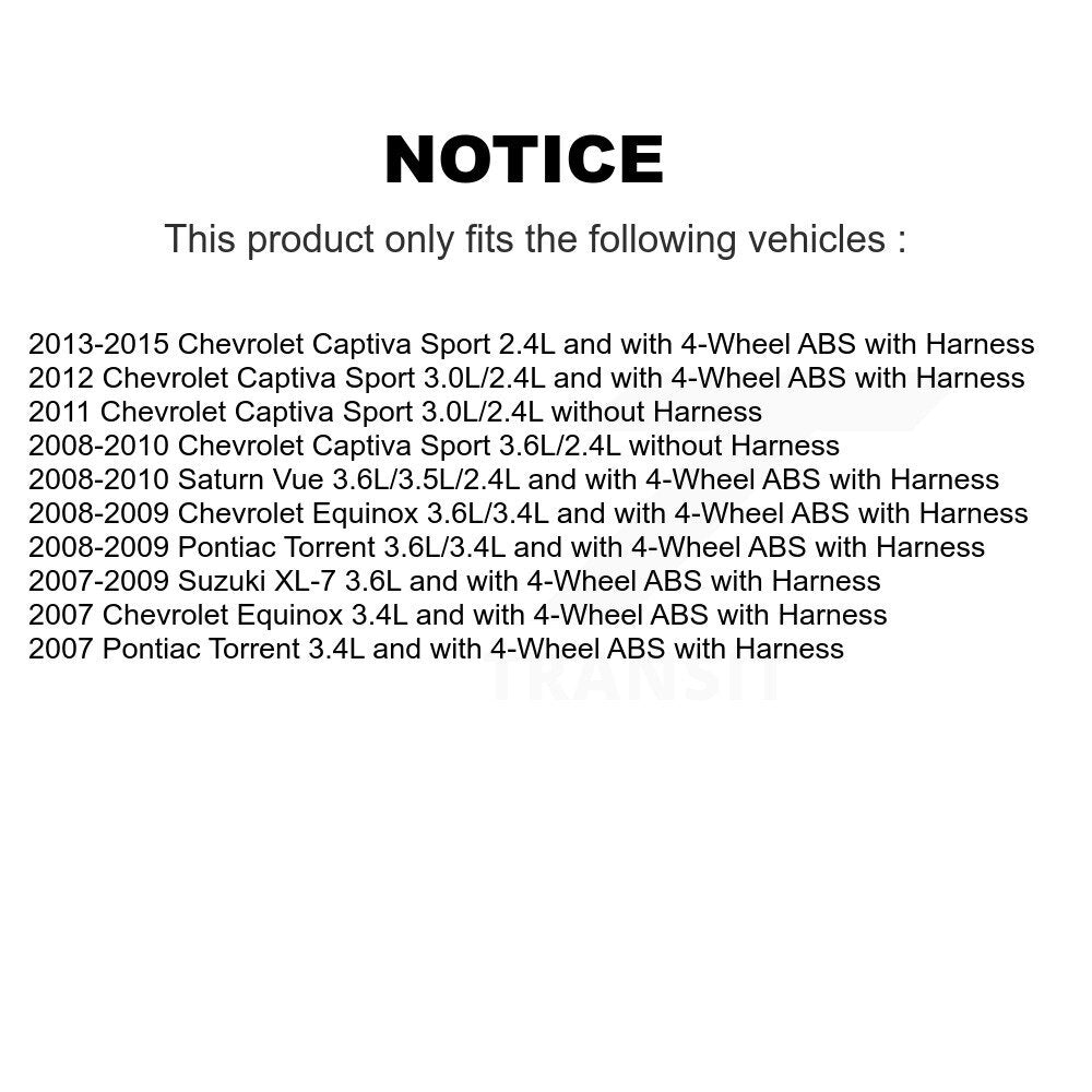 Capteur de vitesse de roue avant ABS, pour Chevrolet Equinox Pontiac Torrent Saturn Vue