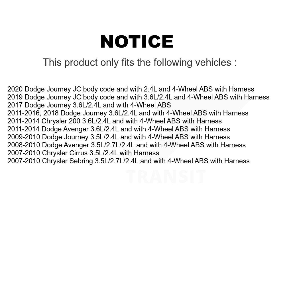 Capteur de vitesse de roue ABS avant gauche, pour Dodge Journey Chrysler 200 Avenger Sebrin