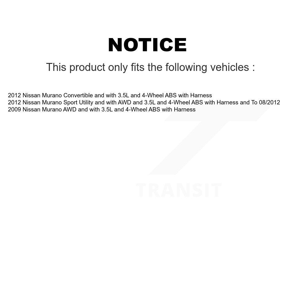 Capteur de vitesse de roue ABS arrière droit pour Nissan Murano SEN-2ABS0854