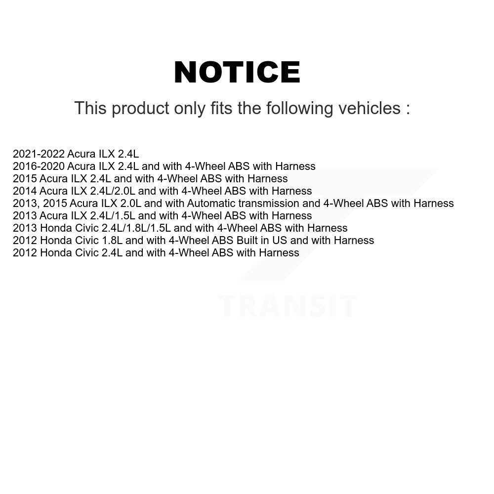 Capteur de vitesse de roue ABS avant gauche, pour Honda Civic Acura ILX SEN-2ABS0863