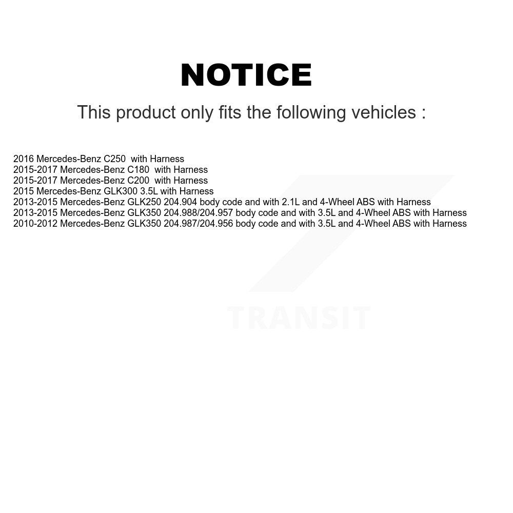 Capteur de vitesse de roue ABS, pour mercedes-benz GLK350 GLK250 C250 C180 C200 GLK300