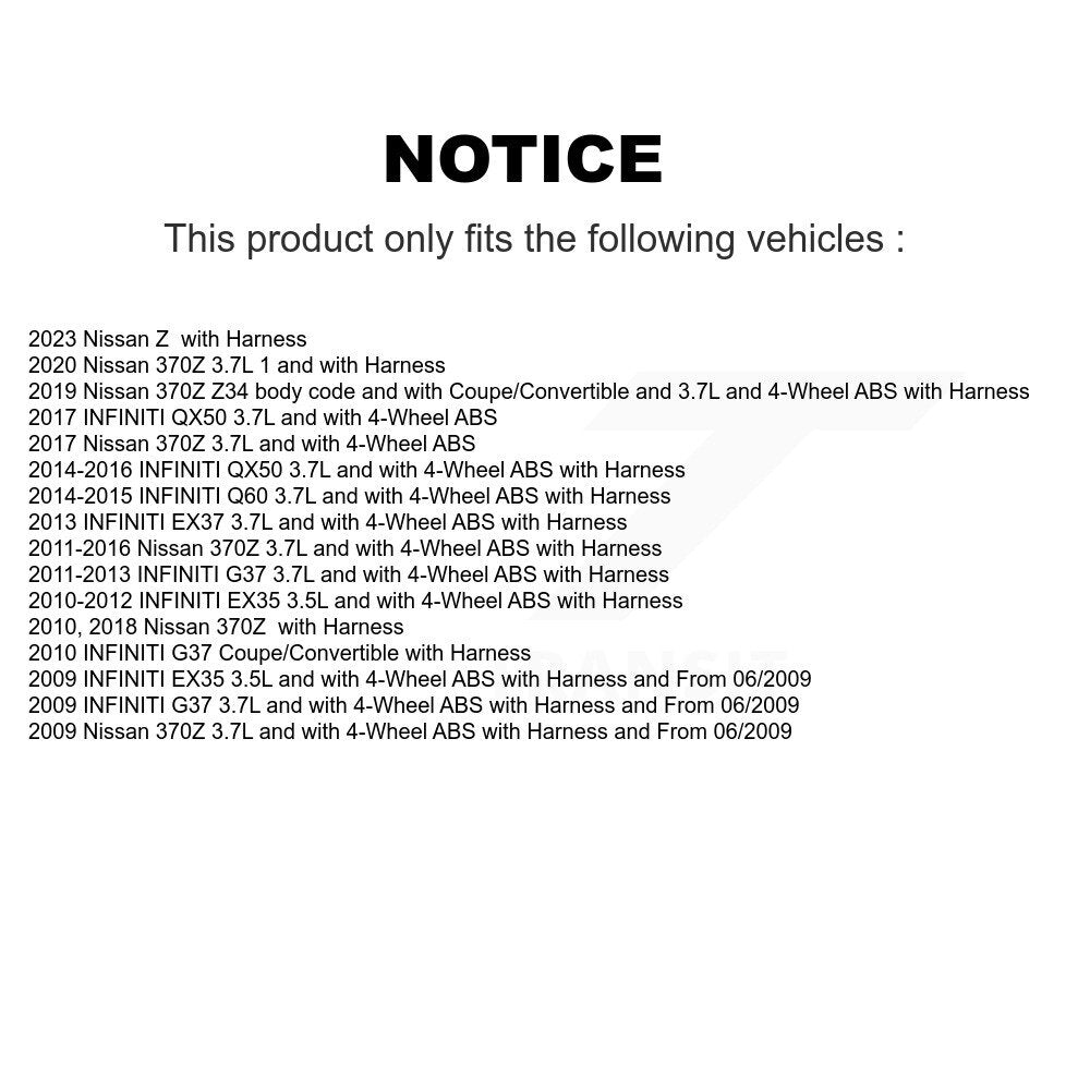 Capteur de vitesse de roue ABS arrière droit, pour INFINITI G37 QX50 Nissan 370Z EX35 EX37 Z