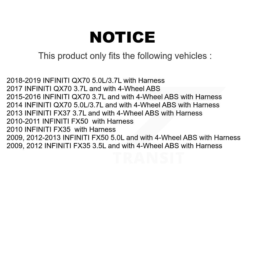Capteur de vitesse de roue ABS arrière gauche, pour INFINITI FX35 QX70 FX50 FX37 SEN-2ABS0906