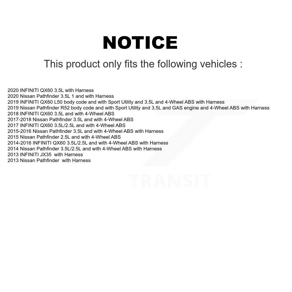 Capteur de vitesse de roue ABS arrière gauche, pour Nissan Pathfinder INFINITI QX60 JX35