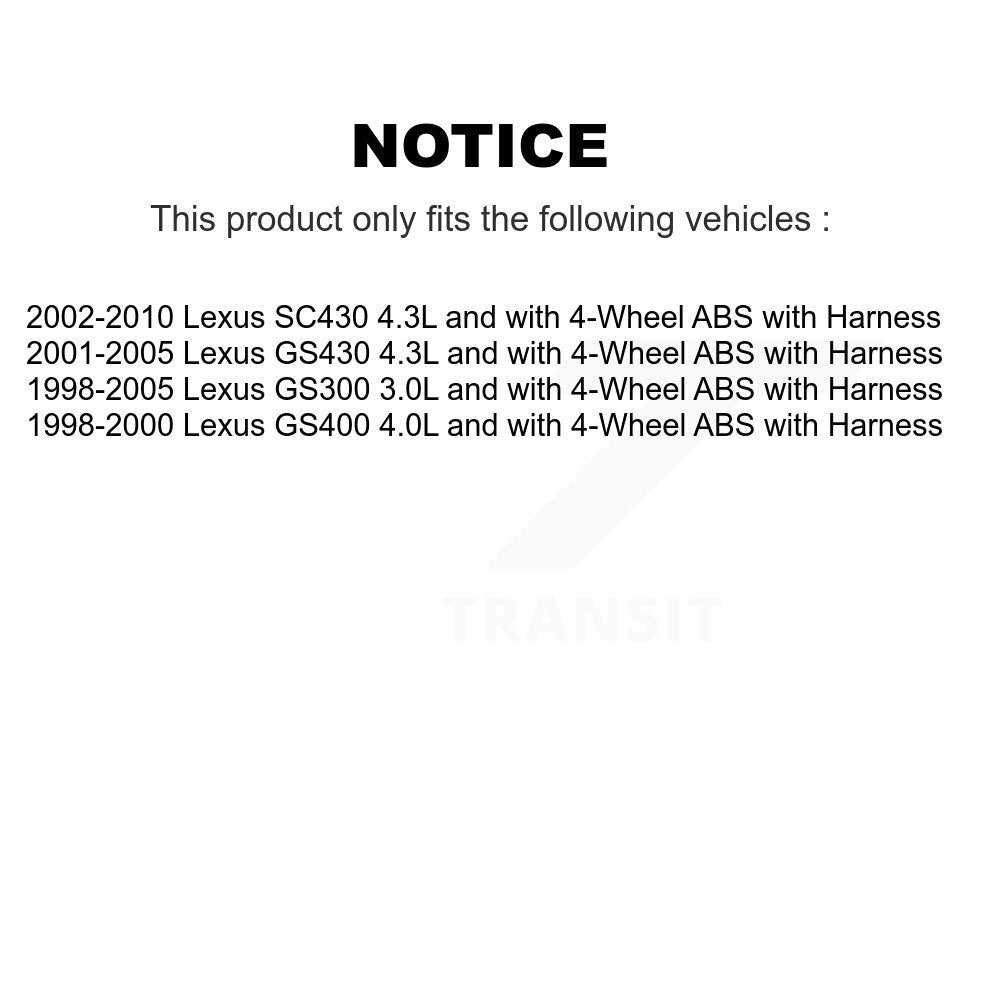 Capteur de vitesse de roue ABS avant gauche, pour Lexus SC430 GS300 GS400 GS430 avec Harnes