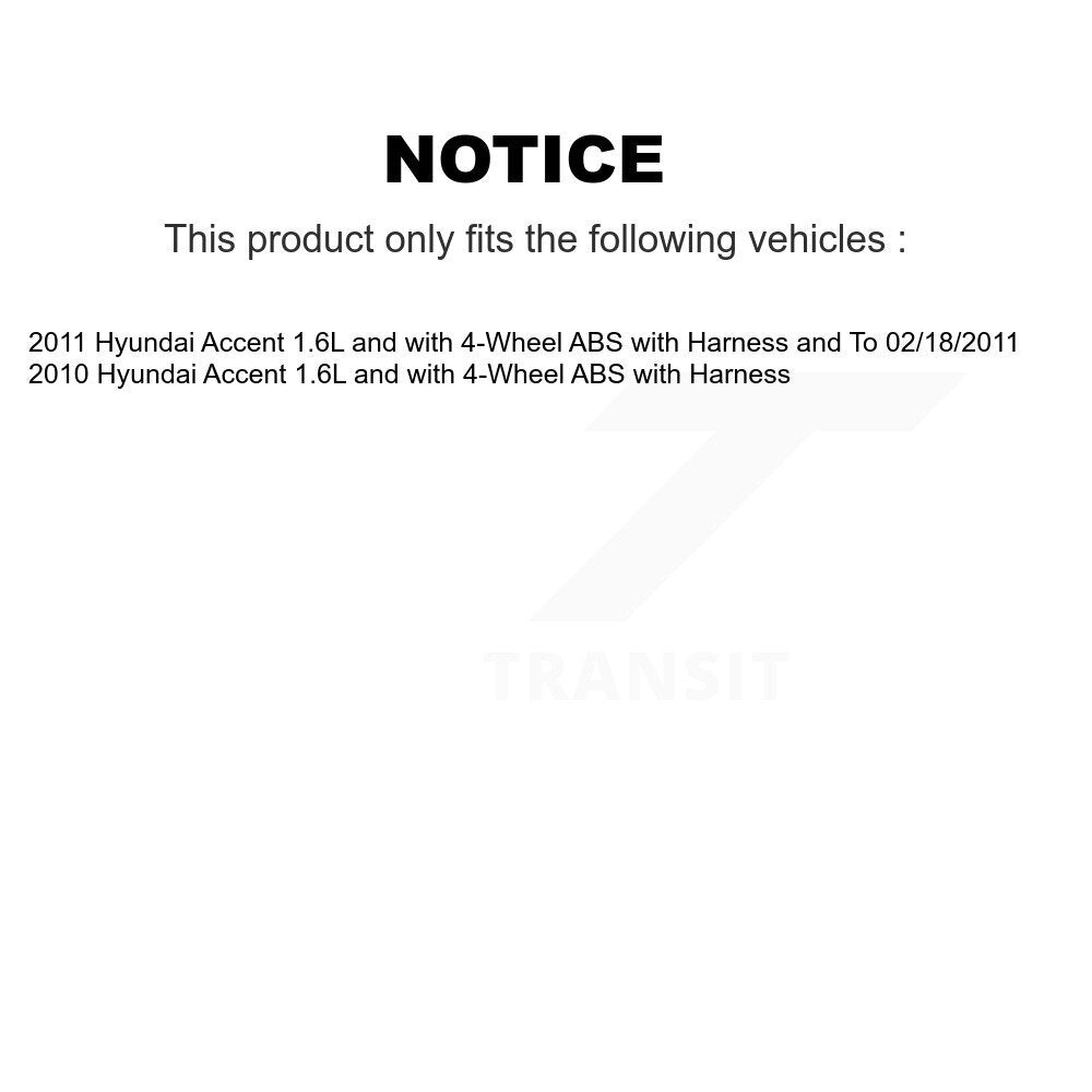 Capteur de vitesse de roue ABS avant droit, pour Hyundai Accent 1,6 l avec 4 roues