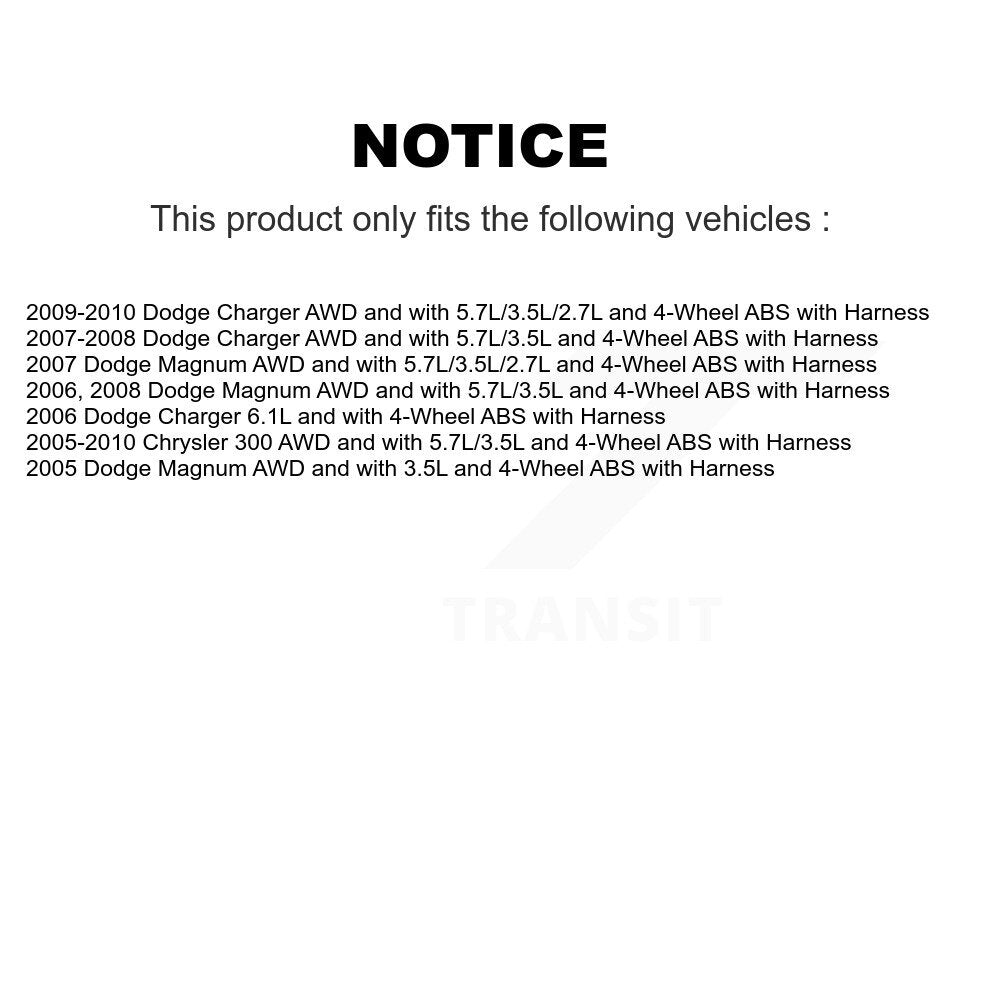 Capteur de vitesse de roue ABS arrière droit, pour Chrysler 300 Dodge Charger Magnum