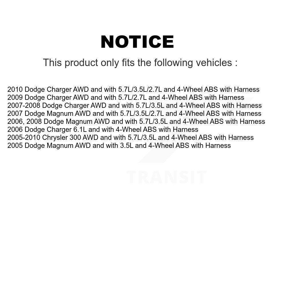 Capteur de vitesse de roue ABS arrière gauche pour Chrysler 300 Dodge Charger Magnum