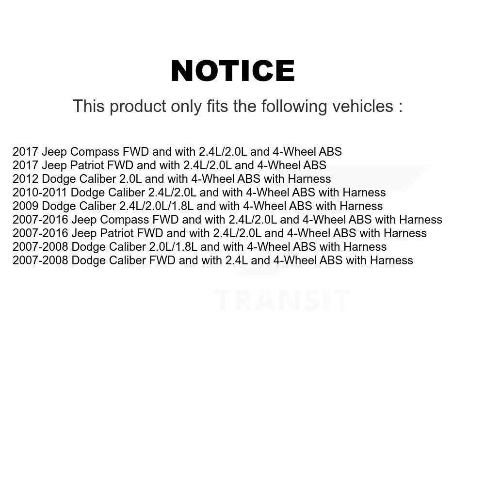 Capteur de vitesse de roue ABS arrière droit, pour Jeep Patriot Compass Dodge Caliber