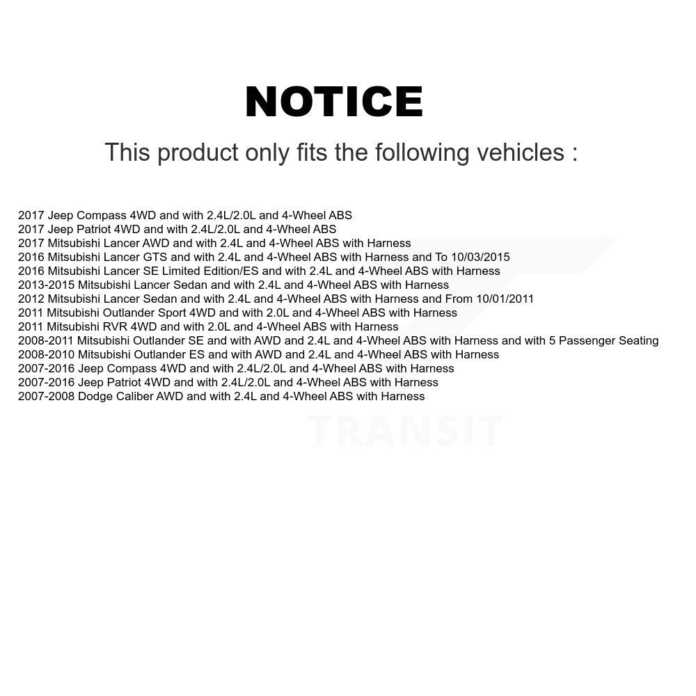 Capteur de vitesse de roue ABS arrière droit, pour Jeep Mitsubishi Patriot Compass Lancer RV