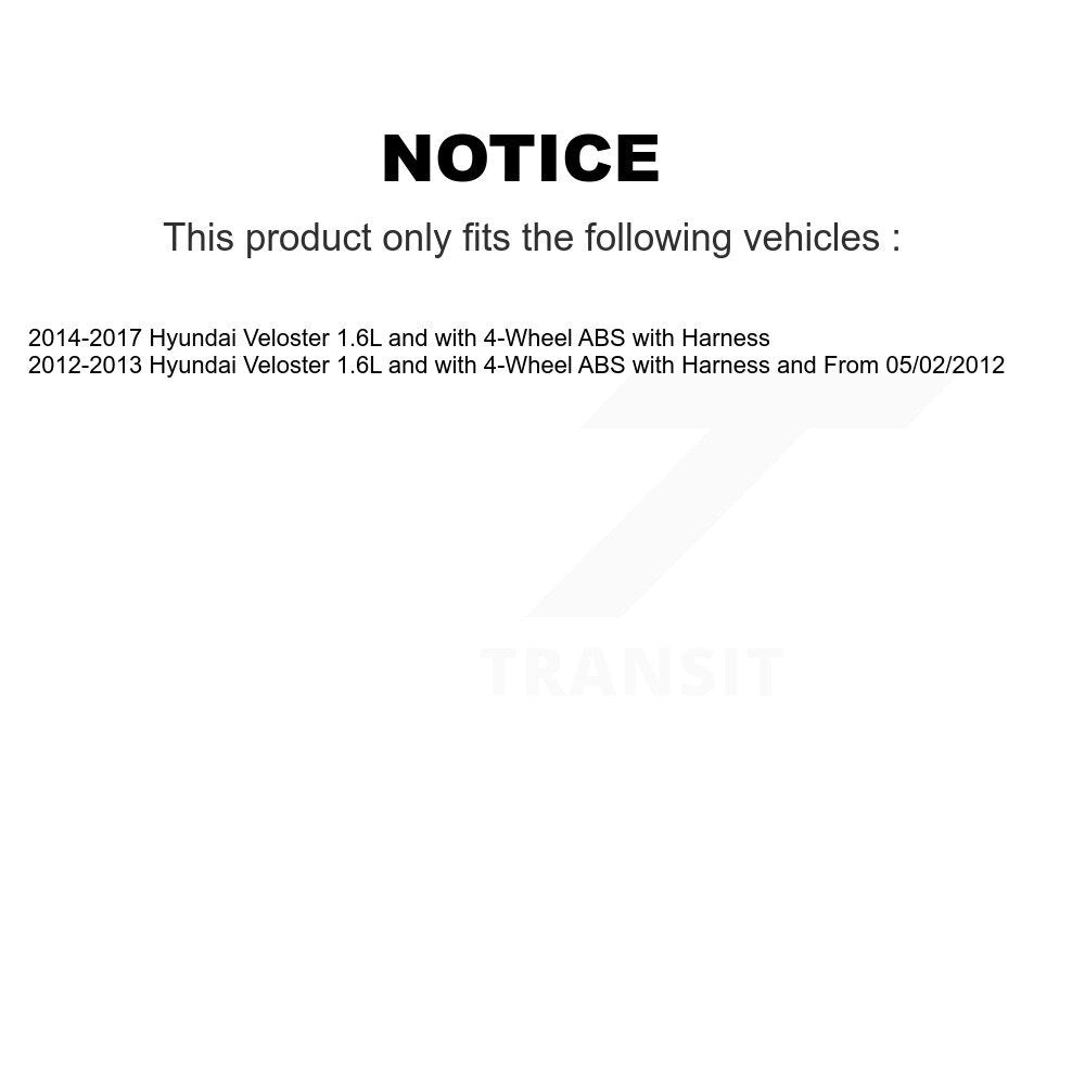 Capteur de vitesse de roue ABS avant gauche pour Hyundai Veloster 1,6 l avec 4 roues
