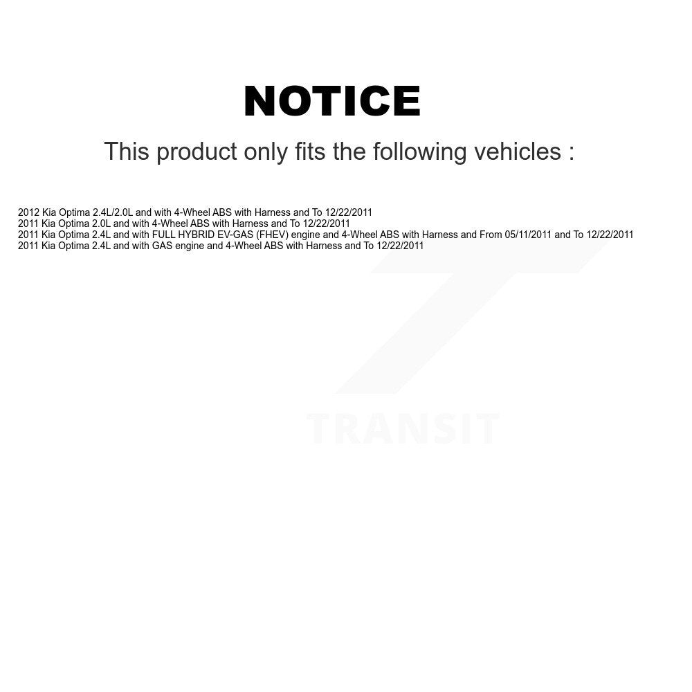 Capteur de vitesse de roue ABS avant droit pour Kia Optima SEN-2ABS2425