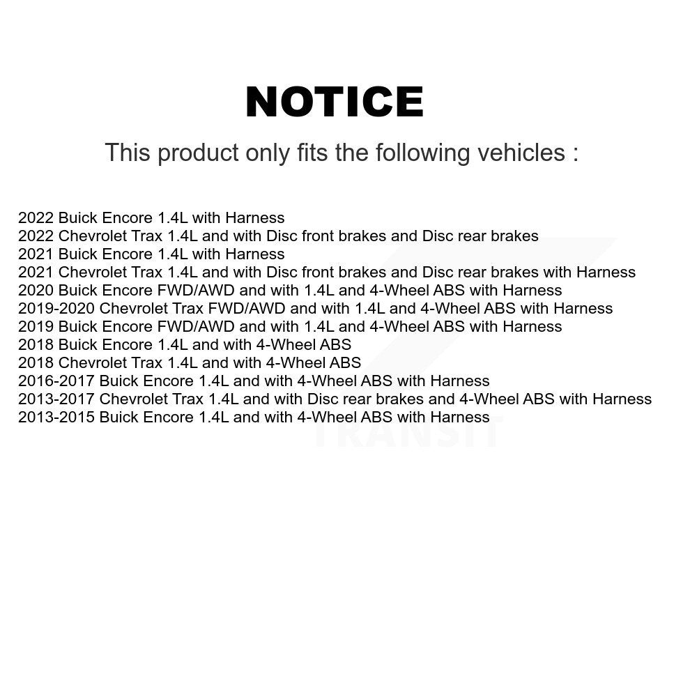 Capteur de vitesse de roue ABS arrière droit, pour Buick Encore Chevrolet Trax SEN-2ABS2909