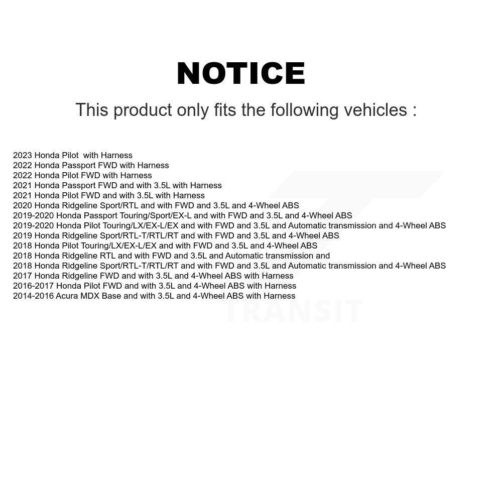 Capteur de vitesse de roue ABS arrière gauche, pour Honda Pilot Ridgeline Acura MDX passeport