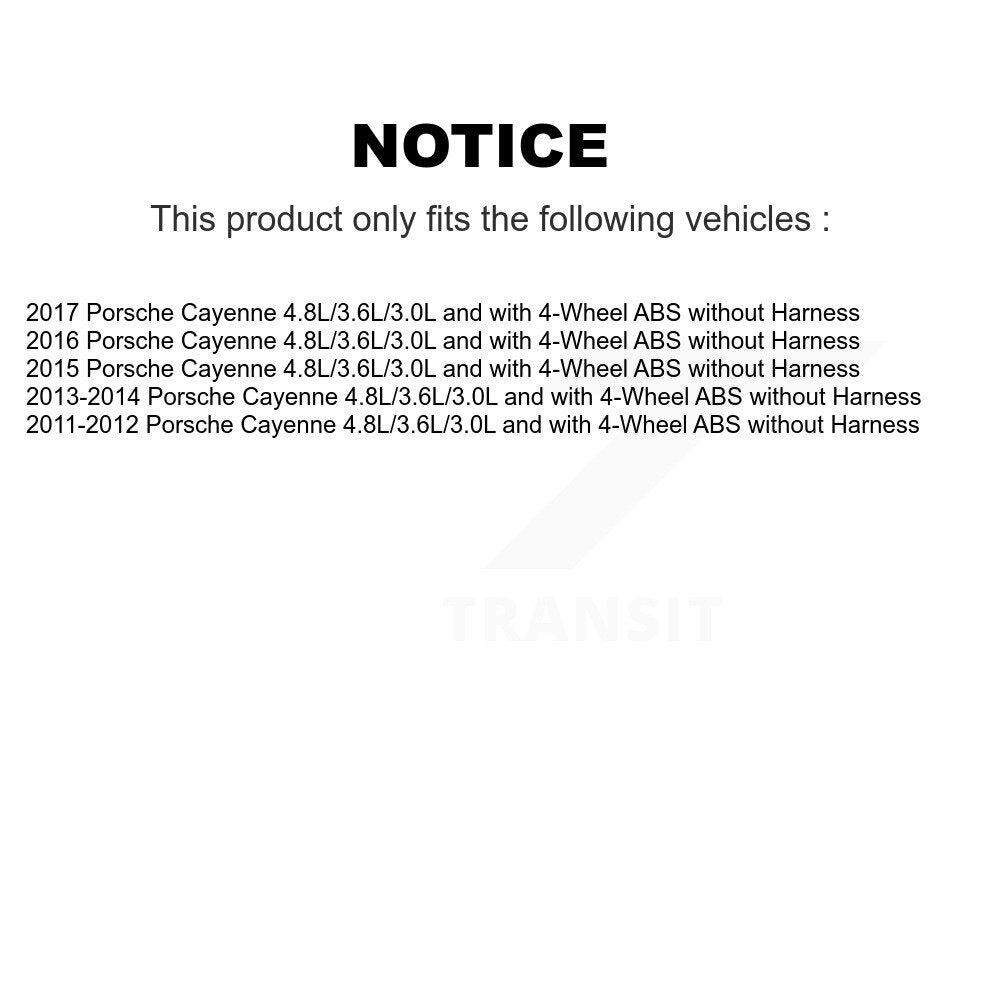 Capteur de vitesse de roue ABS pour Porsche Cayenne 11-17 4,8l/3,6l/3,0l avec 4 roues