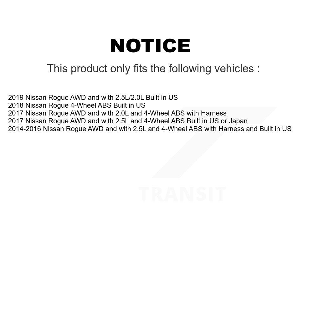Capteur de vitesse de roue ABS arrière pour Nissan Rogue SEN-2ABS3008