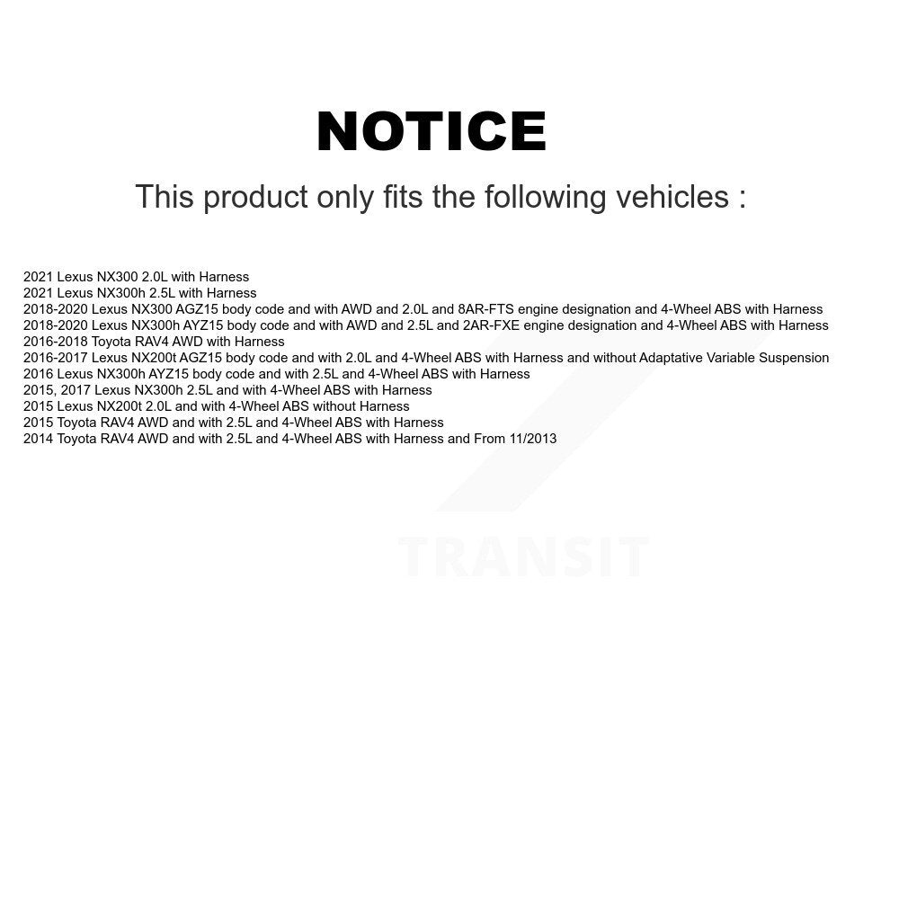 Capteur de vitesse de roue ABS arrière gauche, pour Toyota RAV4 Lexus NX300 NX200t NX300h