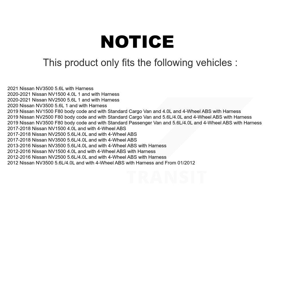 Capteur de vitesse de roue ABS arrière droit, pour Nissan NV2500 NV3500 NV1500 SEN-2ABS3199