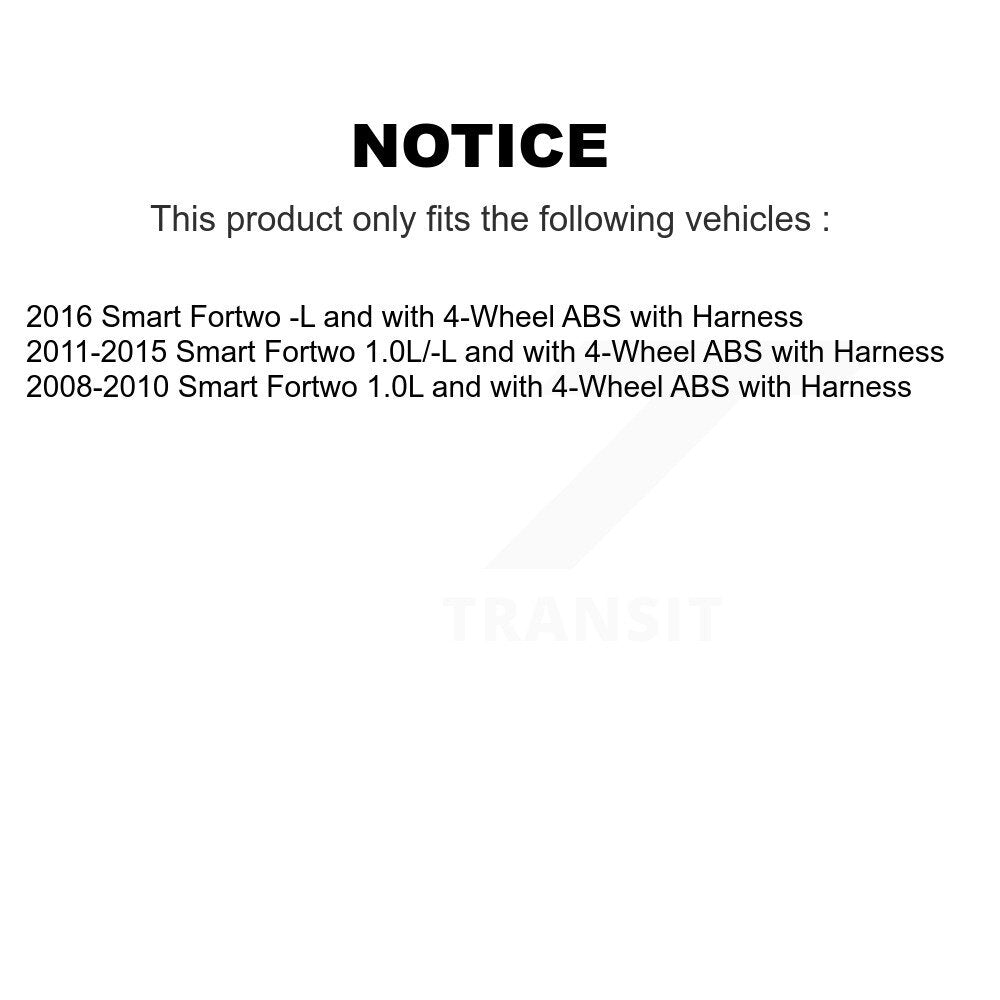 Capteur de vitesse de roue ABS avant pour Smart Fortwo avec harnais SEN-2ABS3218