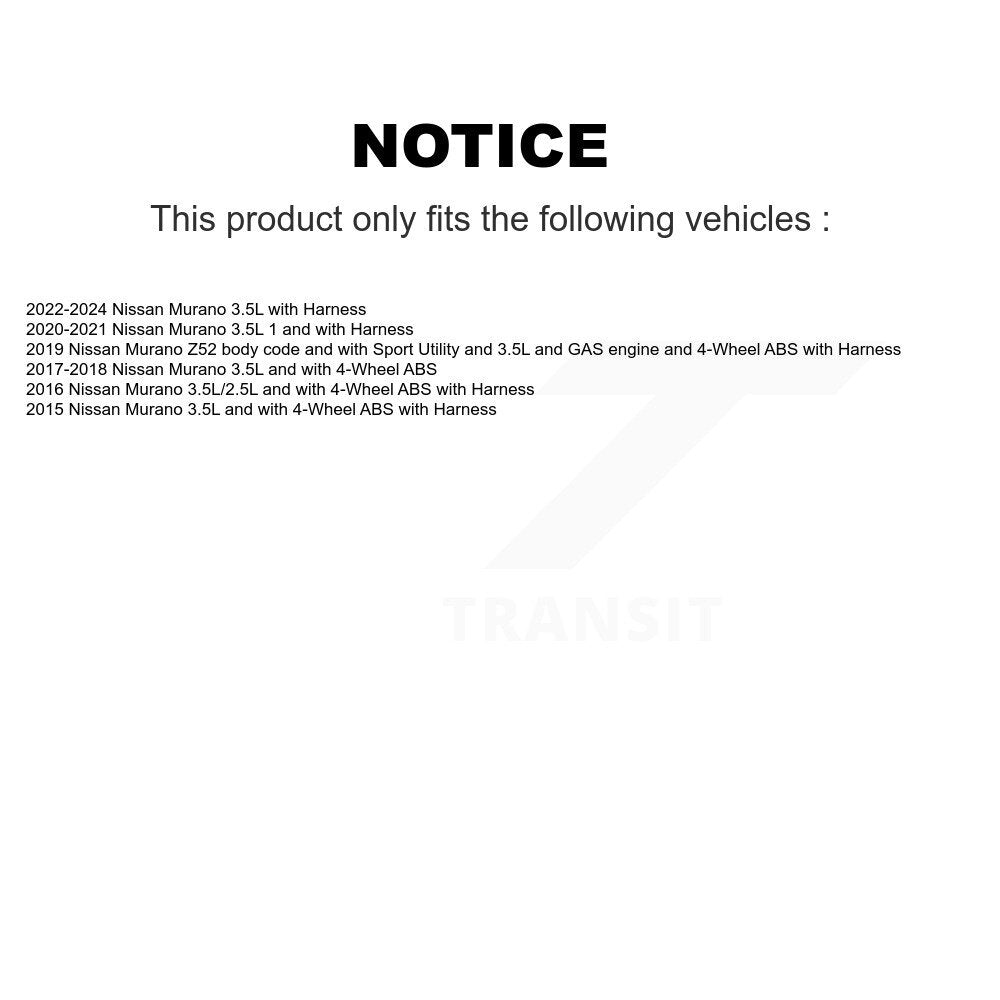 Capteur de vitesse de roue ABS avant pour Nissan Murano SEN-2ABS3226
