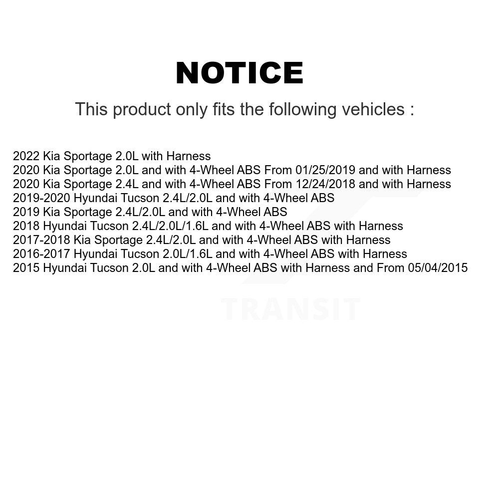 Capteur de vitesse de roue ABS avant gauche, pour Hyundai Tucson Kia Sportage SEN-2ABS3651
