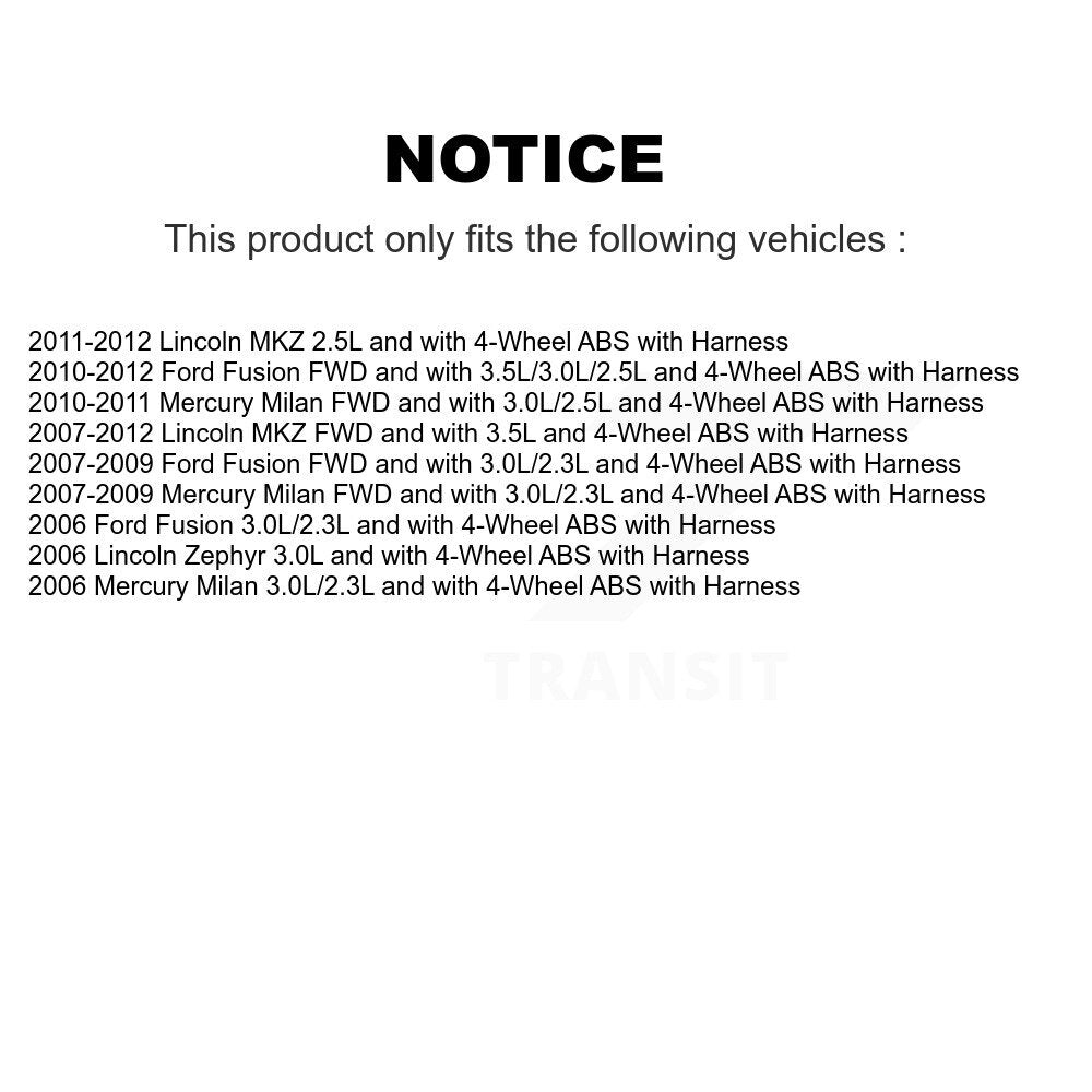 Capteur de vitesse de roue ABS arrière droit, pour Ford Fusion Lincoln MKZ Zephyr Mercury