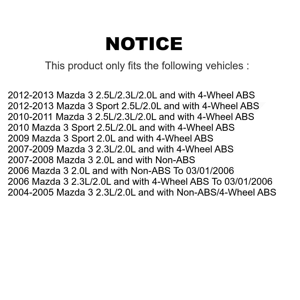 Faisceau de câbles de capteur de vitesse de roue ABS avant, pour Mazda 3 Sport SEN-2ABS5074