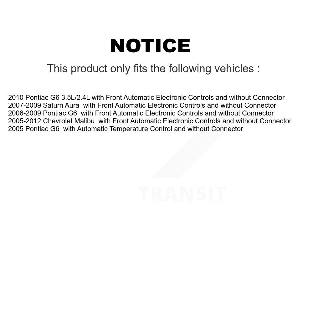Résistance de moteur de ventilateur HVAC, pour Chevrolet Malibu Pontiac G6 Saturn Aura