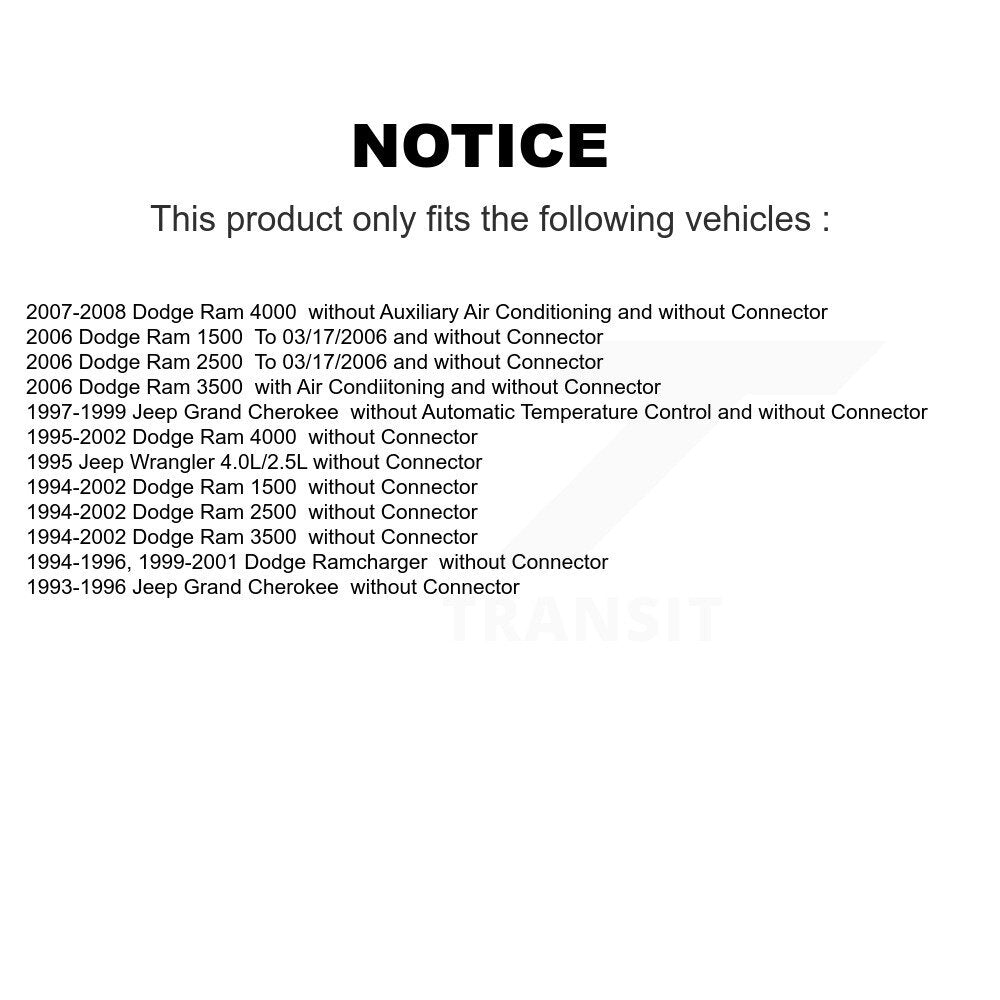 Résistance de moteur de ventilateur CVC, pour Dodge Ram 2500 1500 3500 Jeep Grand Cherokee 400