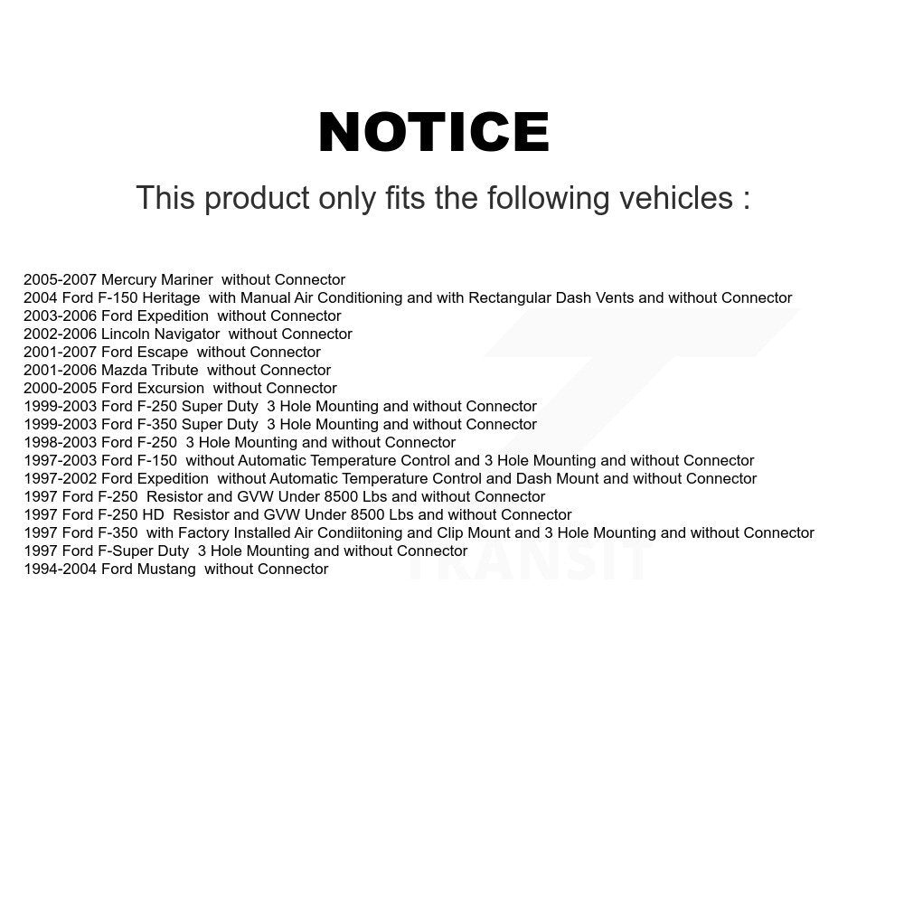Résistance de moteur de ventilateur CVC, pour Ford F-150 Mustang Escape F-350 Super Duty F-250