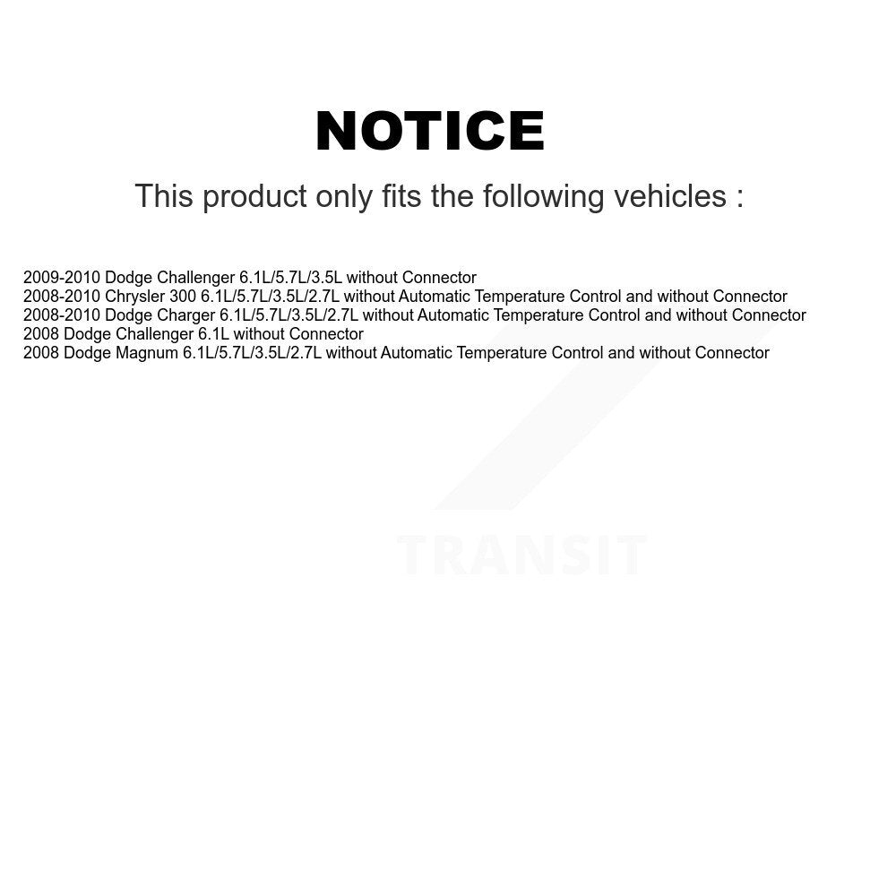 Résistance de moteur de ventilateur HVAC, pour Dodge Chrysler 300, chargeur Challenger Magnum
