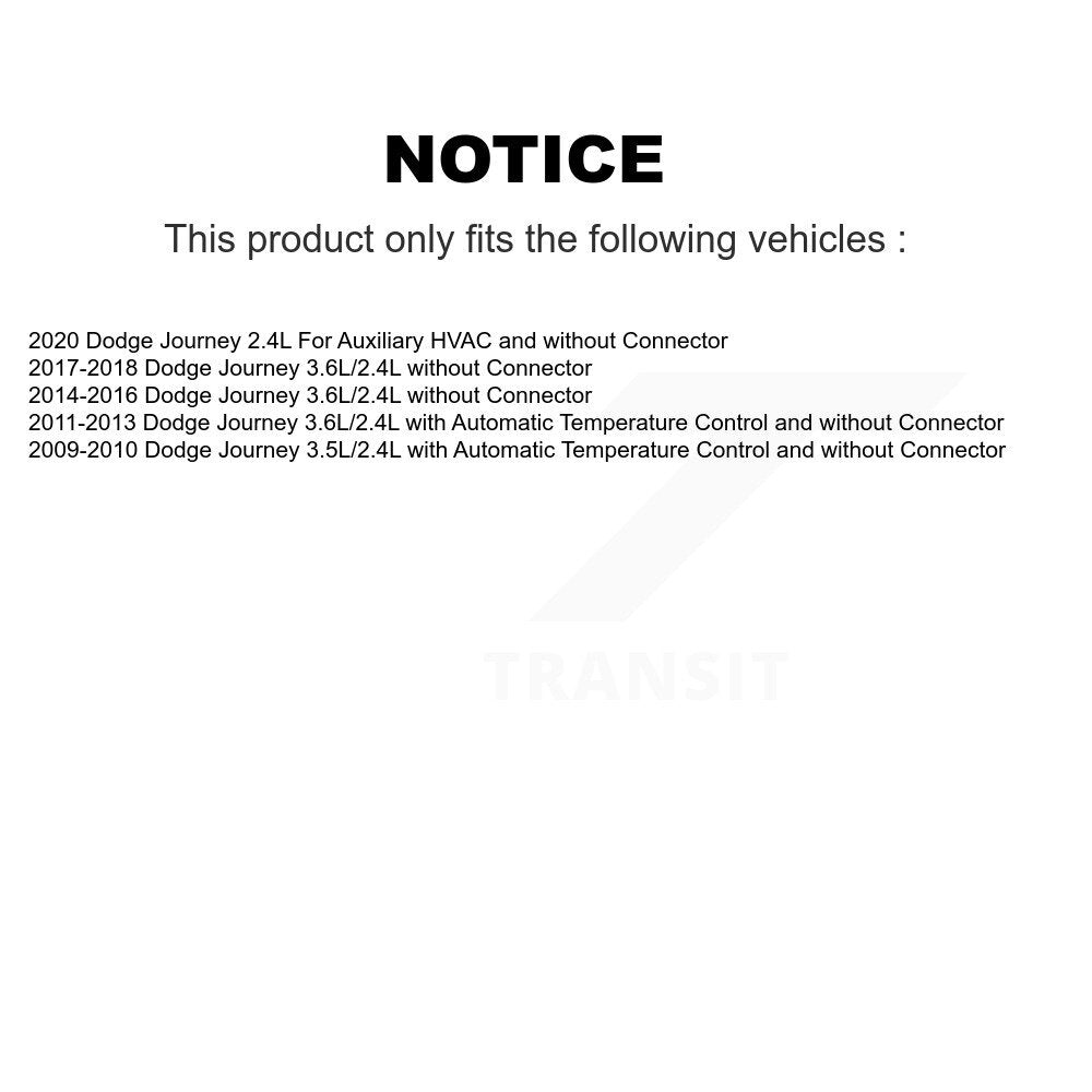 Résistance de moteur de ventilateur CVC pour Dodge Journey SEN-2BMR0364