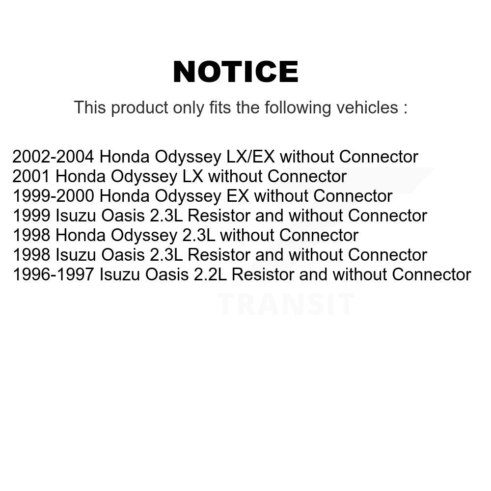 Résistance de moteur de ventilateur CVC pour Honda Odyssey Isuzu Oasis SEN-2BMR0442