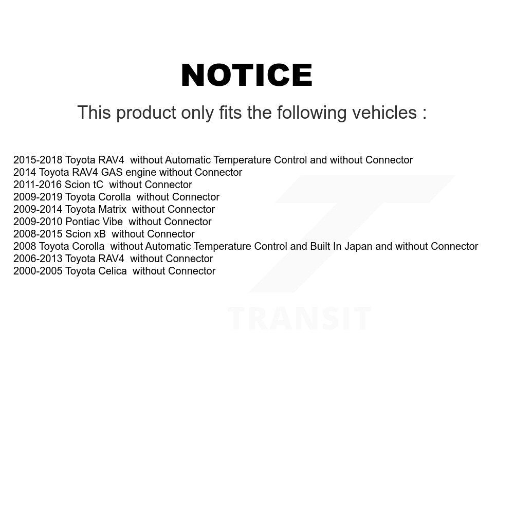 Résistance de moteur de ventilateur CVC, pour Toyota Corolla RAV4 Matrix Pontiac Vibe Scion tC