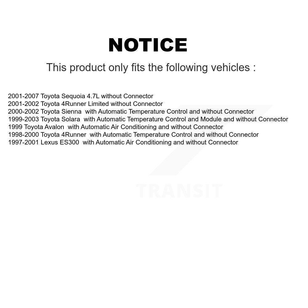 Résistance de moteur de ventilateur CVC, pour Toyota 4Runner Sienna Sequoia Solara Lexus ES300