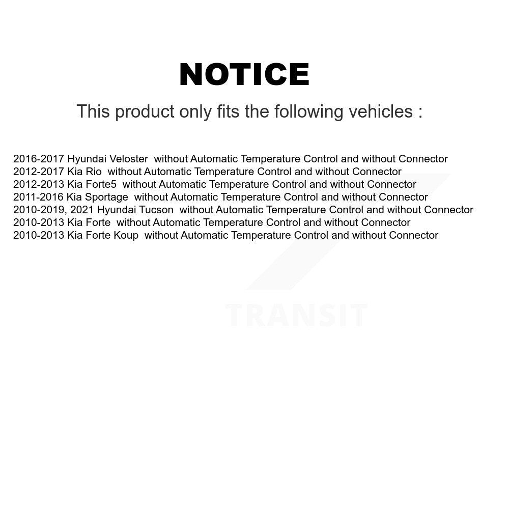 Résistance de moteur de ventilateur HVAC, pour Hyundai Tucson Kia Rio Sportage Forte Koup Forte