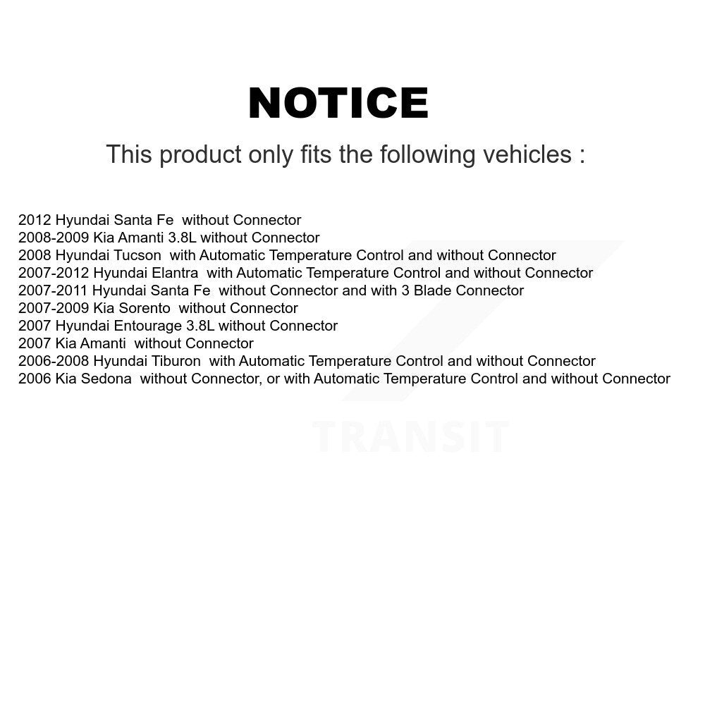 Résistance de moteur de ventilateur HVAC, pour Hyundai Elantra Santa Fe Tucson Kia Tiburon